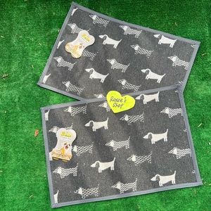 Dachshund Doxie Weiner Hot Dog Pet Food Mat Set | 2pcs